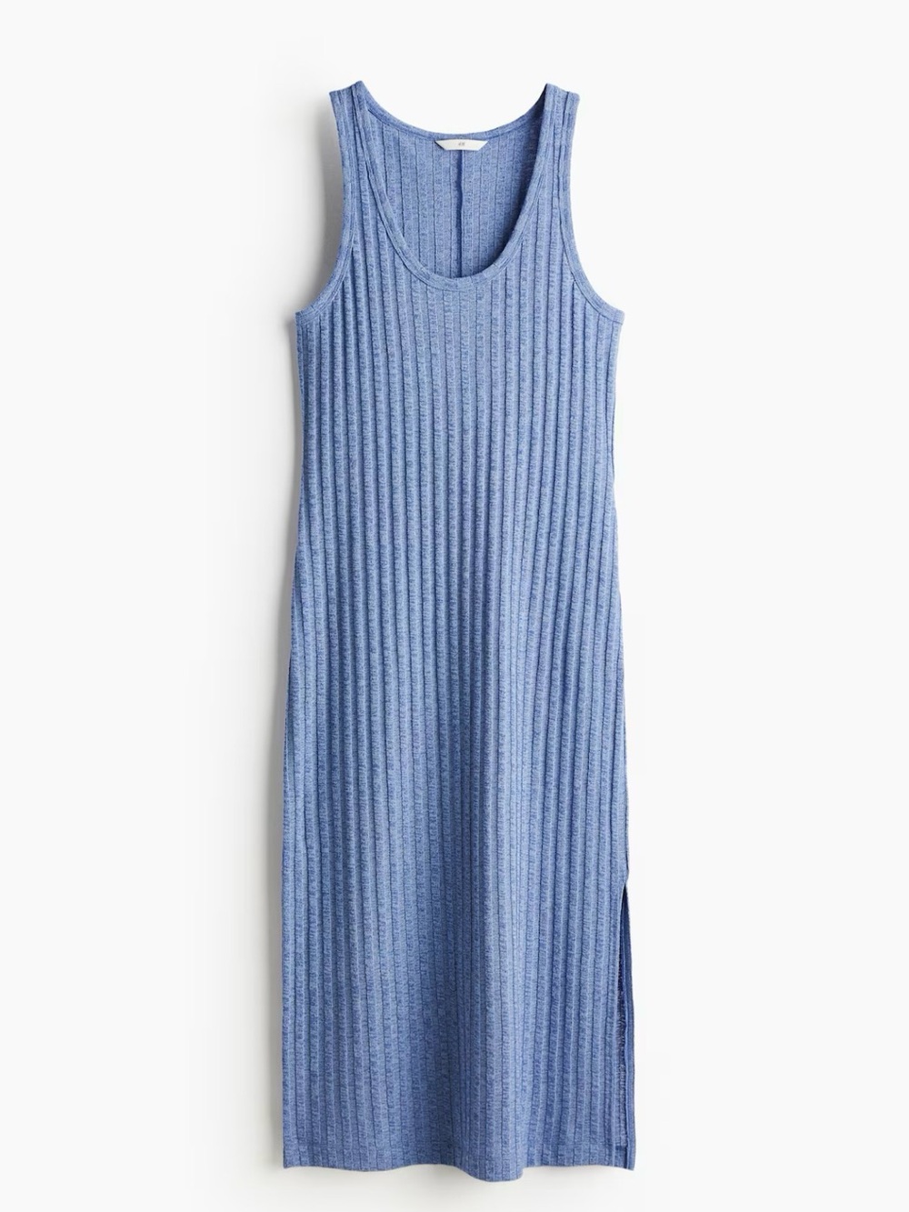 H&M Ribbed Tank Midi Dress - Blue